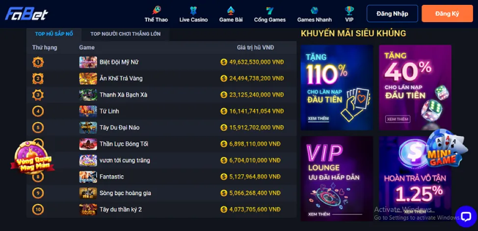 Khuyến mãi vf555 hấp dẫn
